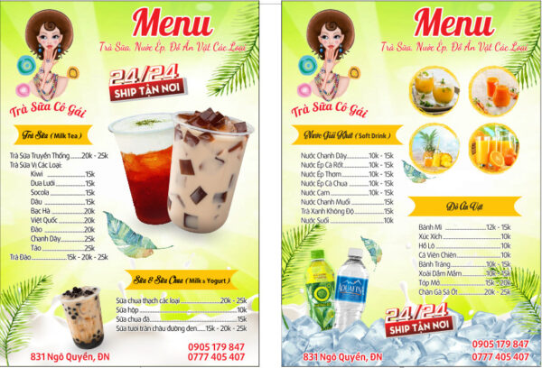 Menu sinh tố nước ép 04