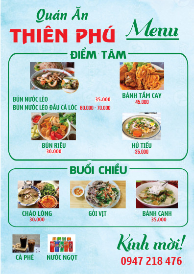 Menu sinh tố nước ép 08