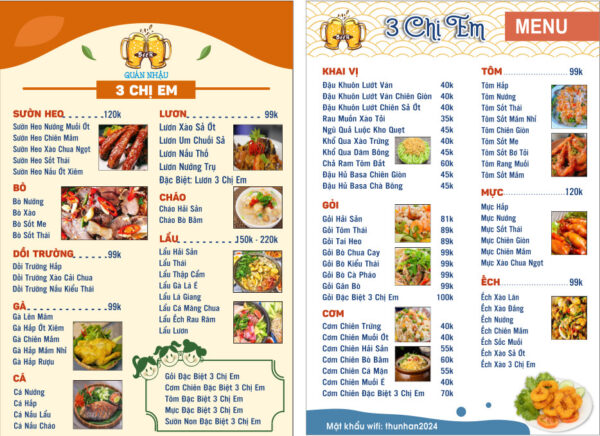 Menu Món Ăn 01