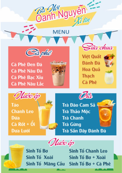 Menu Sinh Tố Nước Ép 17